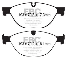 Load image into Gallery viewer, EBC 13+ Jaguar F-Type (Cast Iron Only) 3.0 Supercharged (380) Perf Pkg Yellowstuff Front Brake Pads
