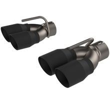 Load image into Gallery viewer, QTP 15-18 Dodge Challenger 5.7L 304SS Screamer Exhaust 3in Quad Tip Adapter w/Black Tips
