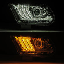 Load image into Gallery viewer, AlphaRex 10-12 Ford Mustang PRO-Series Projector Headlights Plank Style Chrome w/Top/Bottom DRL
