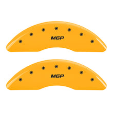 Load image into Gallery viewer, MGP 4 Caliper Covers Engraved Front &amp; Rear MGP Yellow Finish Black Char 2008 Saturn Outlook

