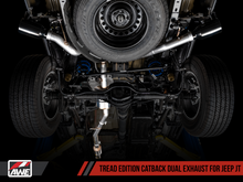 Load image into Gallery viewer, AWE Tuning 20-21 Jeep Gladiator JT 3.6L Tread Edition Cat-Back Dual Exhaust - Diamond Black Tip
