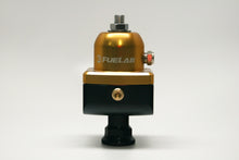 Load image into Gallery viewer, Fuelab 555 Carb Adjustable FPR Blocking 1-3 PSI (1) -8AN In (2) -8AN Out - Gold
