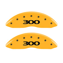 Load image into Gallery viewer, MGP 4 Caliper Covers Engraved Front &amp; Rear 300 Yellow finish black ch
