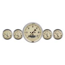 Load image into Gallery viewer, Autometer Antique Beige 5 Piece Kit 3-3/8in &amp; 2-1/16 Elec. Speedometer Gauges
