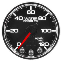 Load image into Gallery viewer, Autometer Spek-Pro Gauge Water Press 2 1/16in 120psi Stepper Motor W/Peak &amp; Warn Blk/Chrm
