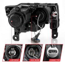 Load image into Gallery viewer, ANZO 2017-2018 Jeep Grand Cherokee Projector Headlights w/ Plank Style Switchback - Chrome w/ Amber

