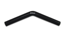Load image into Gallery viewer, Vibrant 4 Ply Reinforced Silicone Elbow Connector - 1in ID x 8in Leg 45 Deg Elbow (BLACK)
