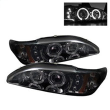 Load image into Gallery viewer, Spyder Ford Mustang 94-98 1PC Projector LED Halo Amber Reflctr LED Smk PRO-YD-FM94-1PC-AM-SMC
