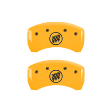 Load image into Gallery viewer, MGP 4 Caliper Covers Engraved Front Buick Rear Yellow Finish Black Char 2015 Buick Regal
