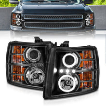 Load image into Gallery viewer, ANZO 2007-2013 Chevrolet Silverado 1500 Projector Headlights w/ Halo Black

