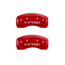 Load image into Gallery viewer, MGP 4 Caliper Covers Engraved Front &amp; Rear i-Vtec Red finish silver ch
