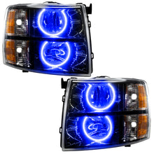 Load image into Gallery viewer, Oracle Lighting 07-13 Chevrolet Silverado Assembled Halo Headlights Round Style - Blk Housing -Blue
