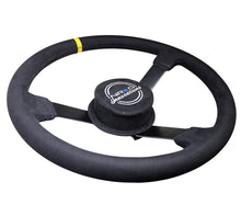 Load image into Gallery viewer, NRG Reinforced Steering Wheel (380mm) Nascar/ Alcantara 3 Spoke w/ NRG Logo/ Removable Crushed Pad
