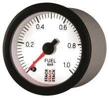 Load image into Gallery viewer, Autometer Stack 52mm 0-1 Bar M10 Male Pro Stepper Motor Fuel Pressure Gauge - White
