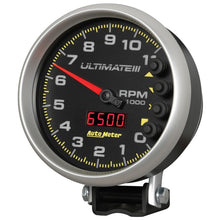 Load image into Gallery viewer, AutoMeter Gauge Tach 5in. 11K RPM Pedestal Datalogging Ultimate IIi Playback Black
