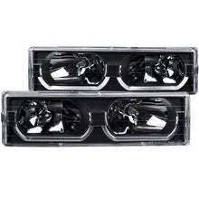 Load image into Gallery viewer, ANZO 1988-1998 Chevrolet C1500 Crystal Headlights Black w/ Low - Brow
