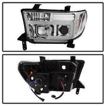 Load image into Gallery viewer, Spyder 07-13 Toyota Tundra V2 Light Bar DRL Projector Headlights - Chrome (PRO-YD-TTU07V2-LB-C)
