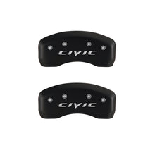 Load image into Gallery viewer, MGP 4 Caliper Covers Engraved Front 2015/Civic Engraved Rear 2015/Civic Red finish silver ch
