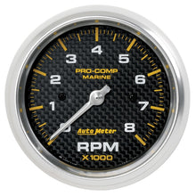 Load image into Gallery viewer, Autometer Marine Carbon Fiber 3-3/8in 8k RPM Tachometer
