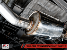 Load image into Gallery viewer, AWE Tuning 20-21 Jeep Gladiator JT 3.6L Tread Edition Cat-Back Single Side Exhaust - Diamond Blk Ti
