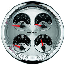 Load image into Gallery viewer, Autometer American Muscle SSE 100PSI/100-250 Deg F/8-18 Volt Oil Press/Water Temp/Volt/Fuel Gauge
