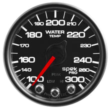 Load image into Gallery viewer, Autometer Spek-Pro Gauge Water Temp 2 1/16in 300f Stepper Motor W/Peak &amp; Warn Blk/Blk
