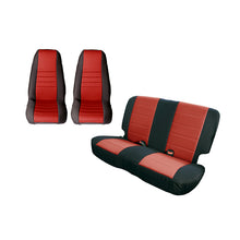 Load image into Gallery viewer, Rugged Ridge Seat Cover Kit Black/Red 80-90 Jeep CJ/YJ
