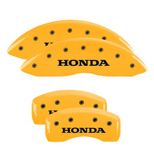 Load image into Gallery viewer, MGP 2 Caliper Covers Engraved Front MGP Yellow Finish Black Characters 1999 Honda Accord
