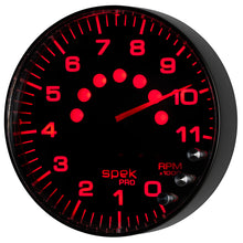 Load image into Gallery viewer, Autometer Spek-Pro Gauge Tachometer 5in 11K Rpm W/Shift Light &amp; Peak Mem Black/Black
