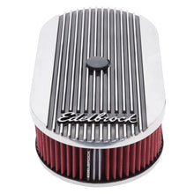 Load image into Gallery viewer, Edelbrock Air Cleaner Elite II Oval Single 4-Bbl Carb 2 5In Red Element Polished
