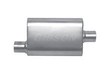 Load image into Gallery viewer, Gibson MWA Superflow Offset/Center Oval Muffler - 4x9x14in/2.25in Inlet/2.25in Outlet - Stainless

