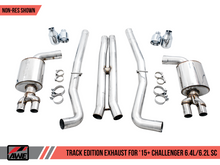 Load image into Gallery viewer, AWE Tuning 2015+ Dodge Challenger 6.4L/6.2L SC Track Edition Exhaust - Quad Chrome Silver Tips
