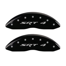 Load image into Gallery viewer, MGP 4 Caliper Covers Engraved Front Charger Engraved Rear RT Black finish silver ch
