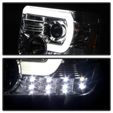 Load image into Gallery viewer, Spyder GMC Sierra 14-16 Projector Headlights Light Bar DRL Chrome PRO-YD-GS14-LBDRL-C
