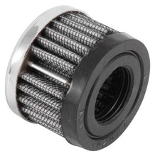 Load image into Gallery viewer, K&amp;N Rubber Base Crankcase Vent Filter - Chrome 1in Flange ID x 2in OD x 1.5in Height
