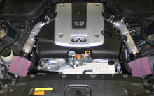 Load image into Gallery viewer, K&amp;N 07-08 G35 Dual Silver Typhoon Short Ram Intakes
