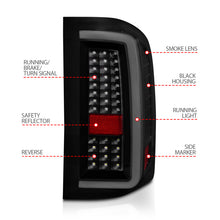 Load image into Gallery viewer, ANZO 2007-2013 Chevrolet Silverado1500/ 2500/ 3500 LED Tail Lights w/ Light Bar Black Housing Smoke
