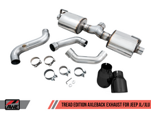Load image into Gallery viewer, AWE Tuning 2018+ Jeep Wrangler JL/JLU Tread Edition Axle-Back Dual Exhaust - Diamond Black Tips
