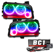 Load image into Gallery viewer, Oracle 05-10 Dodge Charger SMD HL (Non-HID) - Triple Halo - ColorSHIFT w/ BC1 Controller
