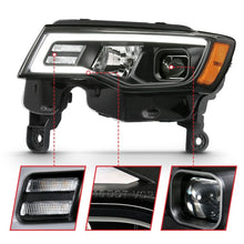 Load image into Gallery viewer, ANZO 2017-2018 Jeep Grand Cherokee Projector Headlights w/ Plank Style Switchback - Black w/ Amber
