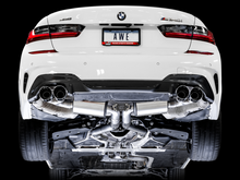Load image into Gallery viewer, AWE Tuning 2019+ BMW M340i (G20) Non-Resonated Touring Edition Exhaust - Quad Chrome Silver Tips
