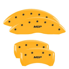 Load image into Gallery viewer, MGP 4 Caliper Covers Engraved Front &amp; Rear MGP Yellow finish black ch
