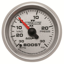 Load image into Gallery viewer, Autometer Ultra-Lite II 52mm 30 PSI Mechanical Boost Gauge
