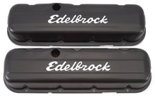 Load image into Gallery viewer, Edelbrock Valve Cover Signature Series Chevrolet 1965 and Later 396-502 V8 Low Black
