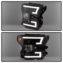 Load image into Gallery viewer, Spyder Ford F150 2015-2017 Projector Headlights - Light Bar DRL LED - Black PRO-YD-FF15015-LBDRL-BK
