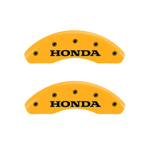 Load image into Gallery viewer, MGP 4 Caliper Covers Engraved Front &amp; Rear MGP Yellow Finish Black Characters 2007 Saturn Sky
