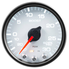 Load image into Gallery viewer, Autometer Spek-Pro Gauge Vac/Boost 2 1/16in 30Inhg-30psi Stepper Motor W/Peak &amp; Warn White/Black
