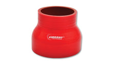 Load image into Gallery viewer, Vibrant 4 Ply Reinforced Silicone Transition Connector - 1.75in I.D. x 2.5in I.D. x 3in long (RED)

