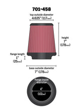 Load image into Gallery viewer, Airaid Universal Air Filter - Cone 4 x 7 x 4 5/8 x 7 w/ Short Flange
