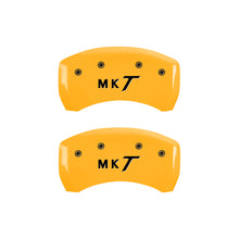 Load image into Gallery viewer, MGP 4 Caliper Covers Engraved Front Lincoln Engraved Rear MKT Yellow finish black ch
